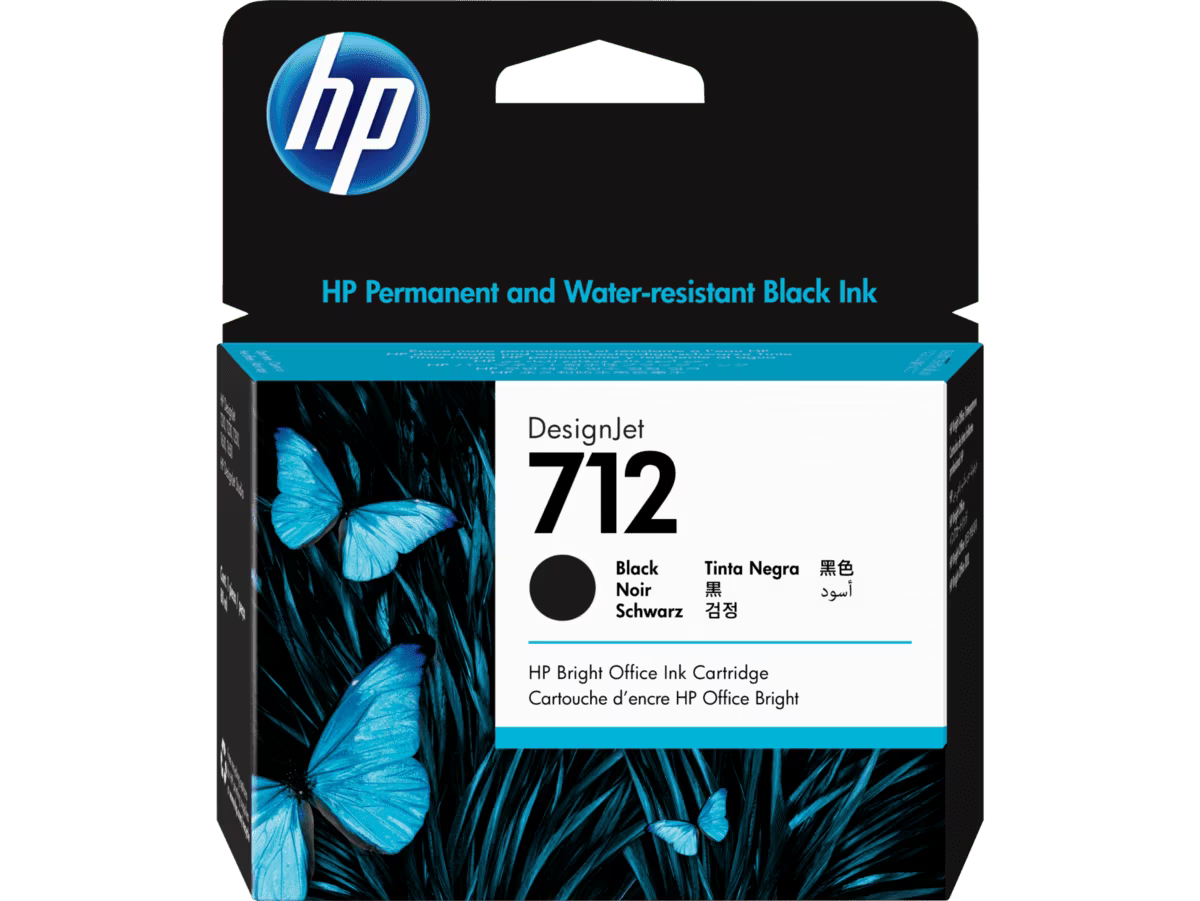 Cartucho de Tinta HP 712 Negro DesignJet 80 ml (3ED71A) – ~1.000 Páginas