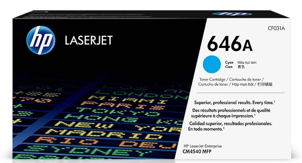 Cartucho de Tóner Cian Original HP 646A (SKU CF031A)