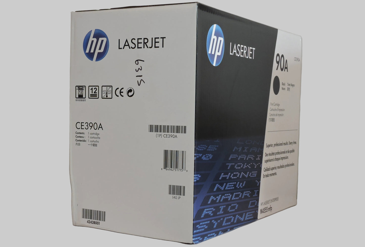 Cartucho de Tóner Negro Original HP 90A (SKU CE390A)