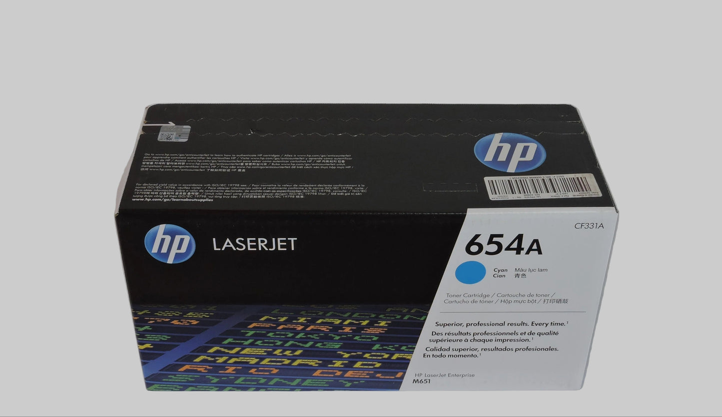 Cartucho de Tóner Cian Original HP 654A (SKU CF331A)