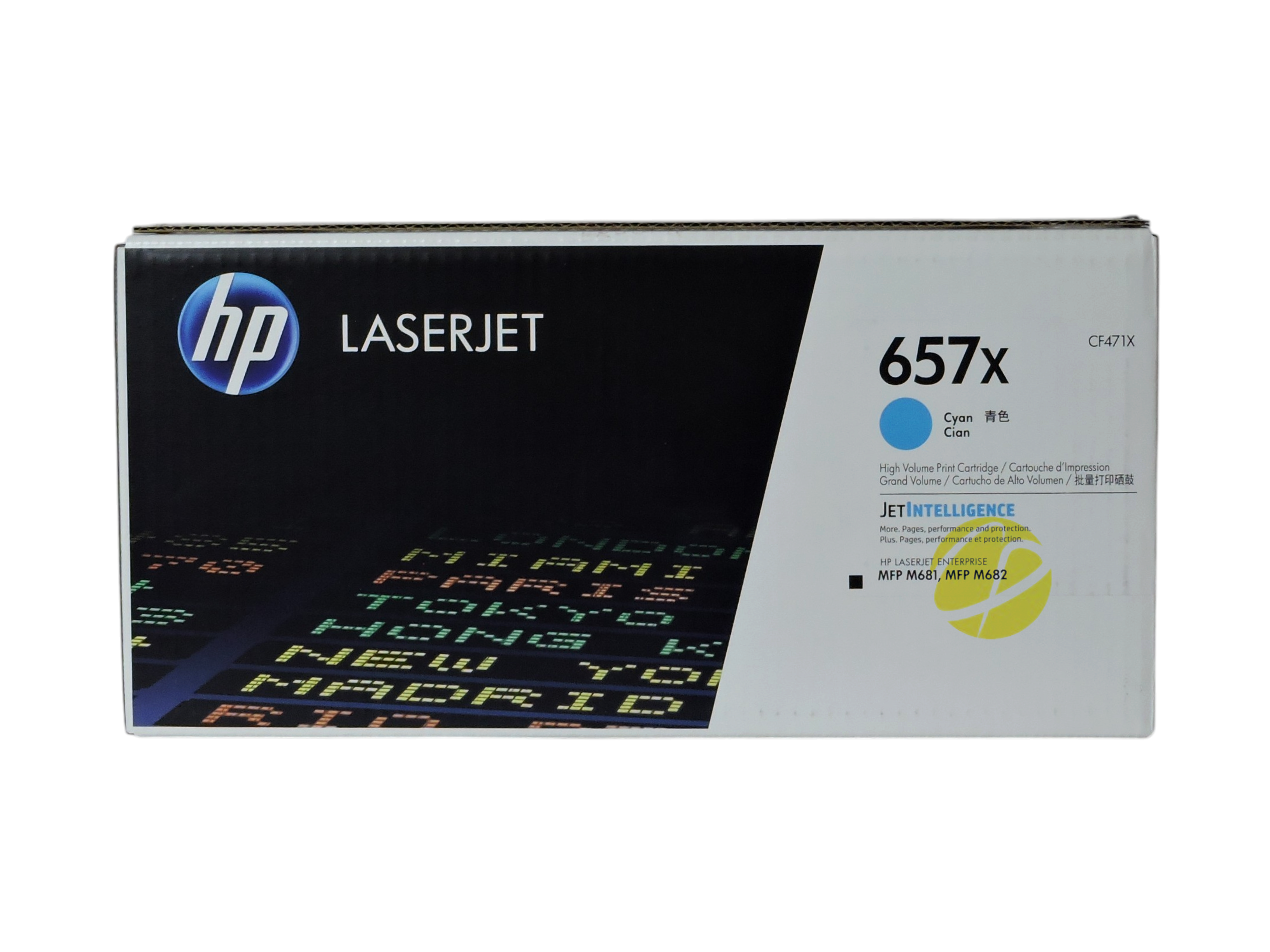Cartucho de tóner cian original HP 657X de Compras Perfectas para impresoras LaserJet con tecnología JetIntelligence