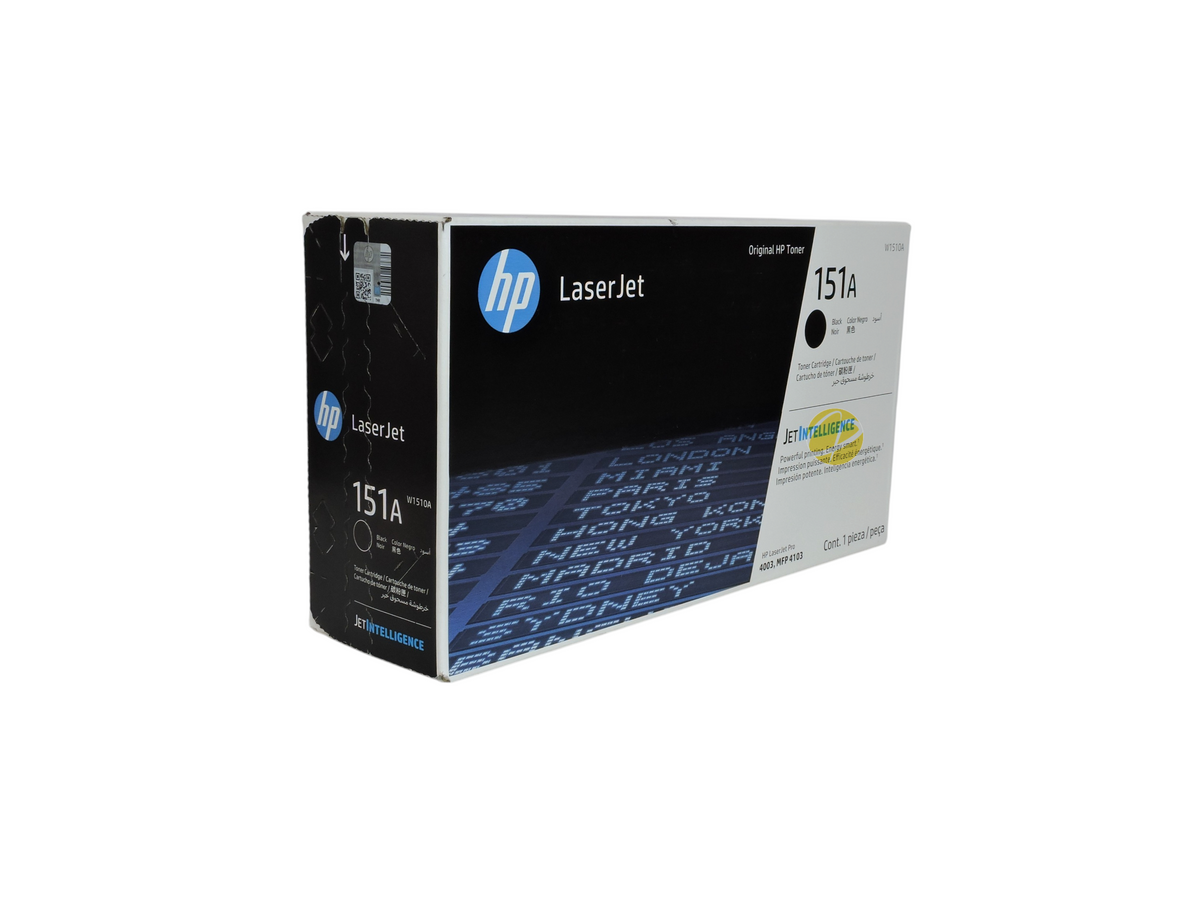 Cartucho de tóner negro original HP 151A para impresoras LaserJet de Compras Perfectas en su caja de empaque