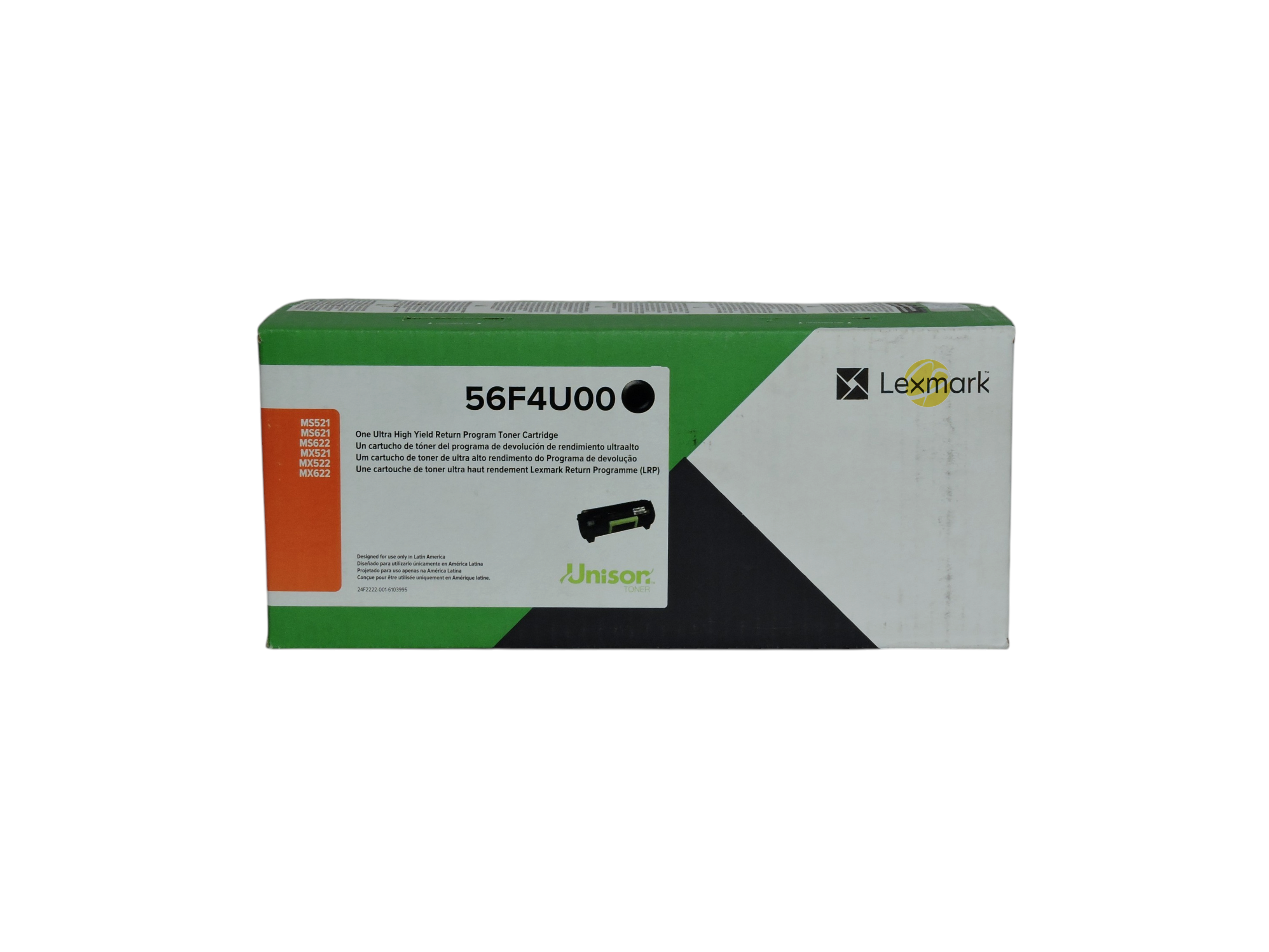 Cartucho de tóner negro original Lexmark 56F4U00 de alto rendimiento para impresoras láser de Compras Perfectas