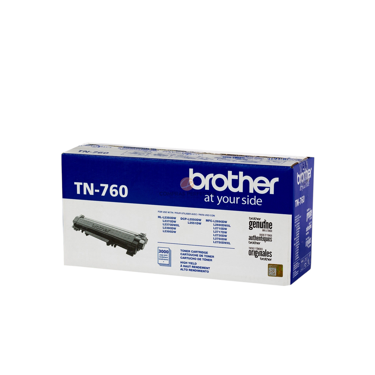 Cartucho de tóner negro original Brother TN-760 de alto rendimiento para impresoras láser de Compras Perfectas