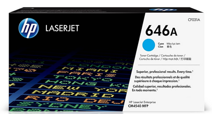 Cartucho de Tóner Cian Original HP 646A (SKU CF031A)