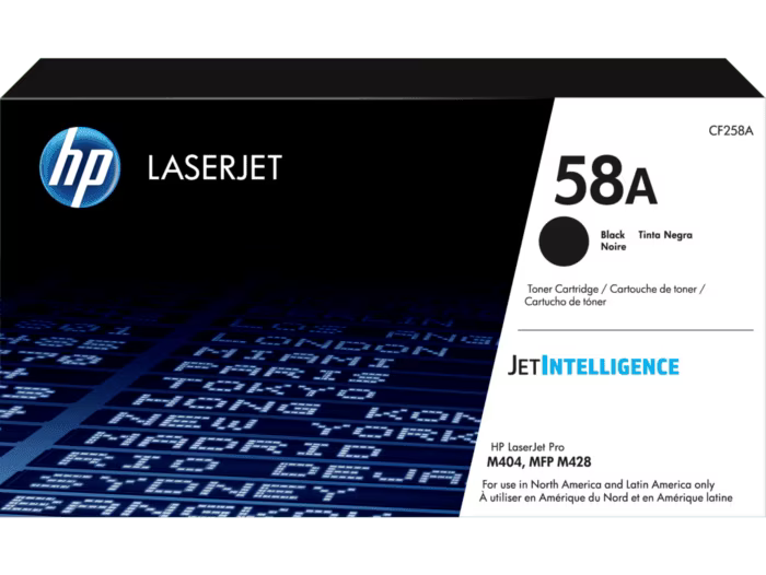 Tóner Original HP 58A Negro (CF258A) – Rendimiento de 3.000 Páginas