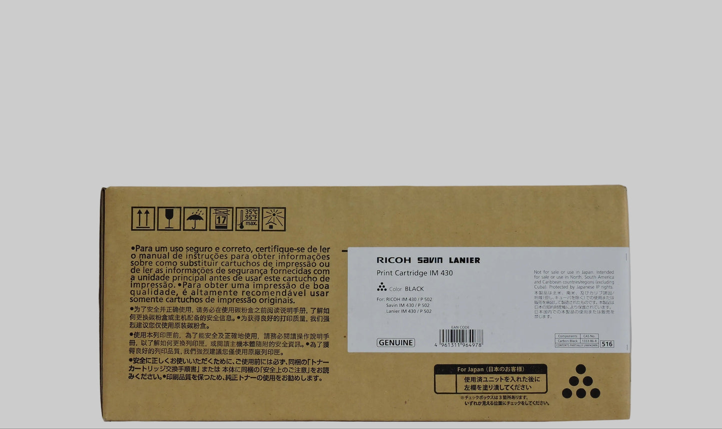 Cartucho Tóner Negro Original Ricoh IM 430 (SKU419078)