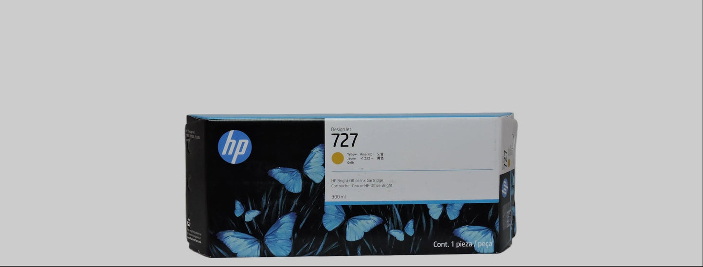 Cartucho de Tinta Amarillo Original HP 727 DesignJet  (SKU F9J78A)