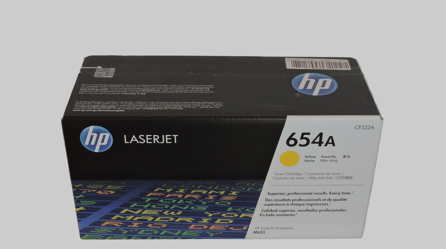 Cartucho de Tóner Amarillo Original HP 654A (SKU CF332A)