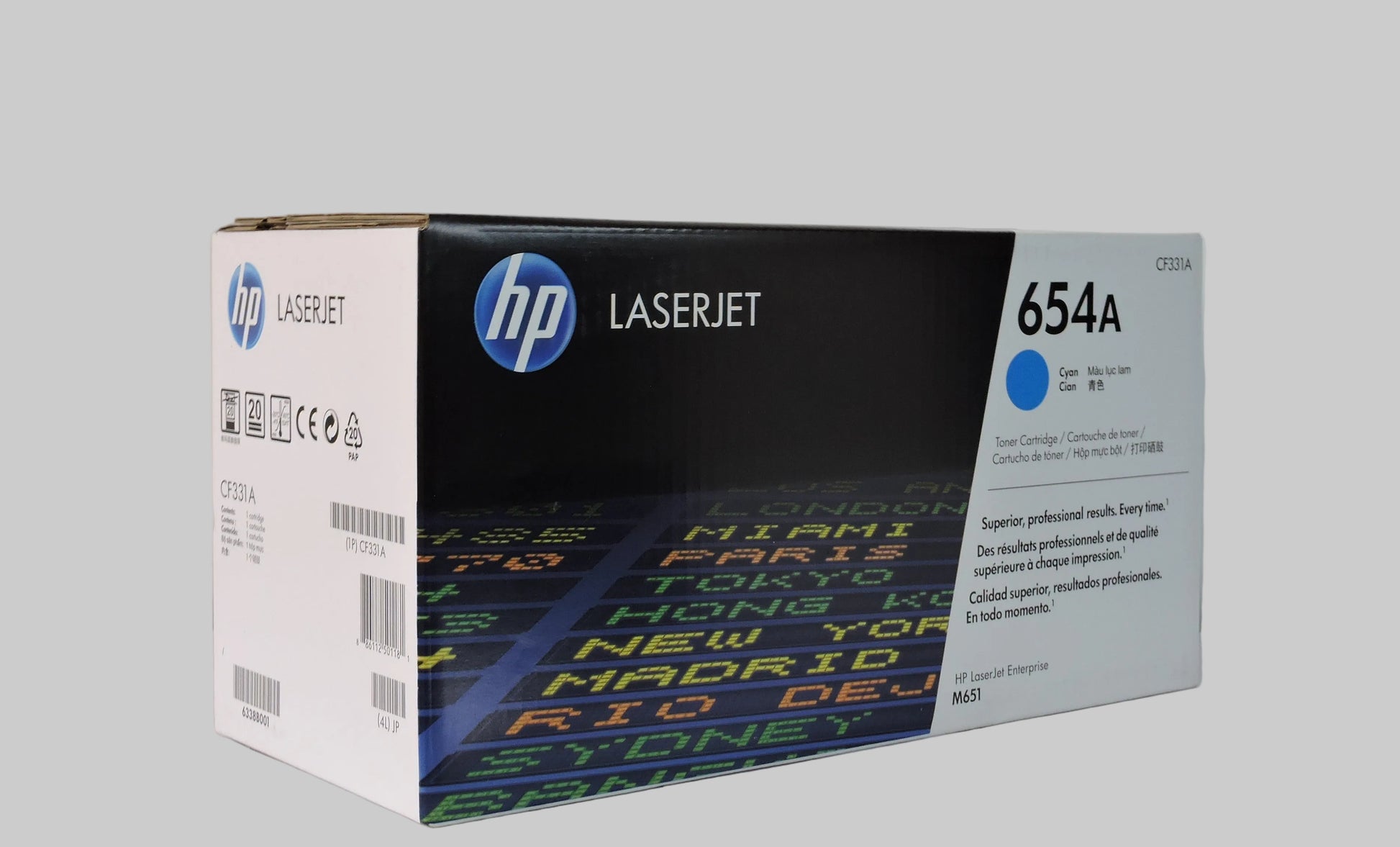 Cartucho de Tóner Cian Original HP 654A (SKU CF331A)