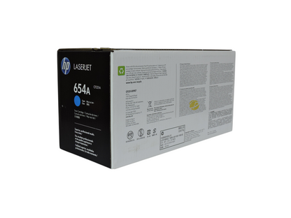 Caja de cartucho de tóner cian original HP 654A de Compras Perfectas para impresoras láser Color LaserJet