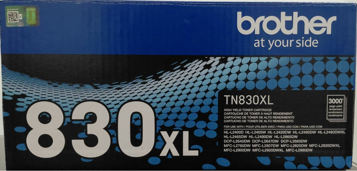 Cartucho de Tóner Negro Original Brother TN830XL