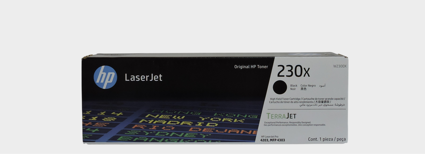 Cartucho de Toner Negro Original HP 230X (SKU W2300X)