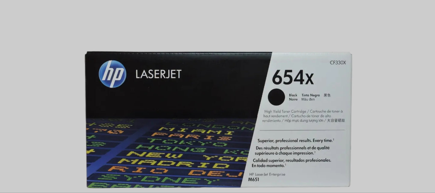 Cartucho de Tóner Negro Original HP 654X (SKU CF330X)