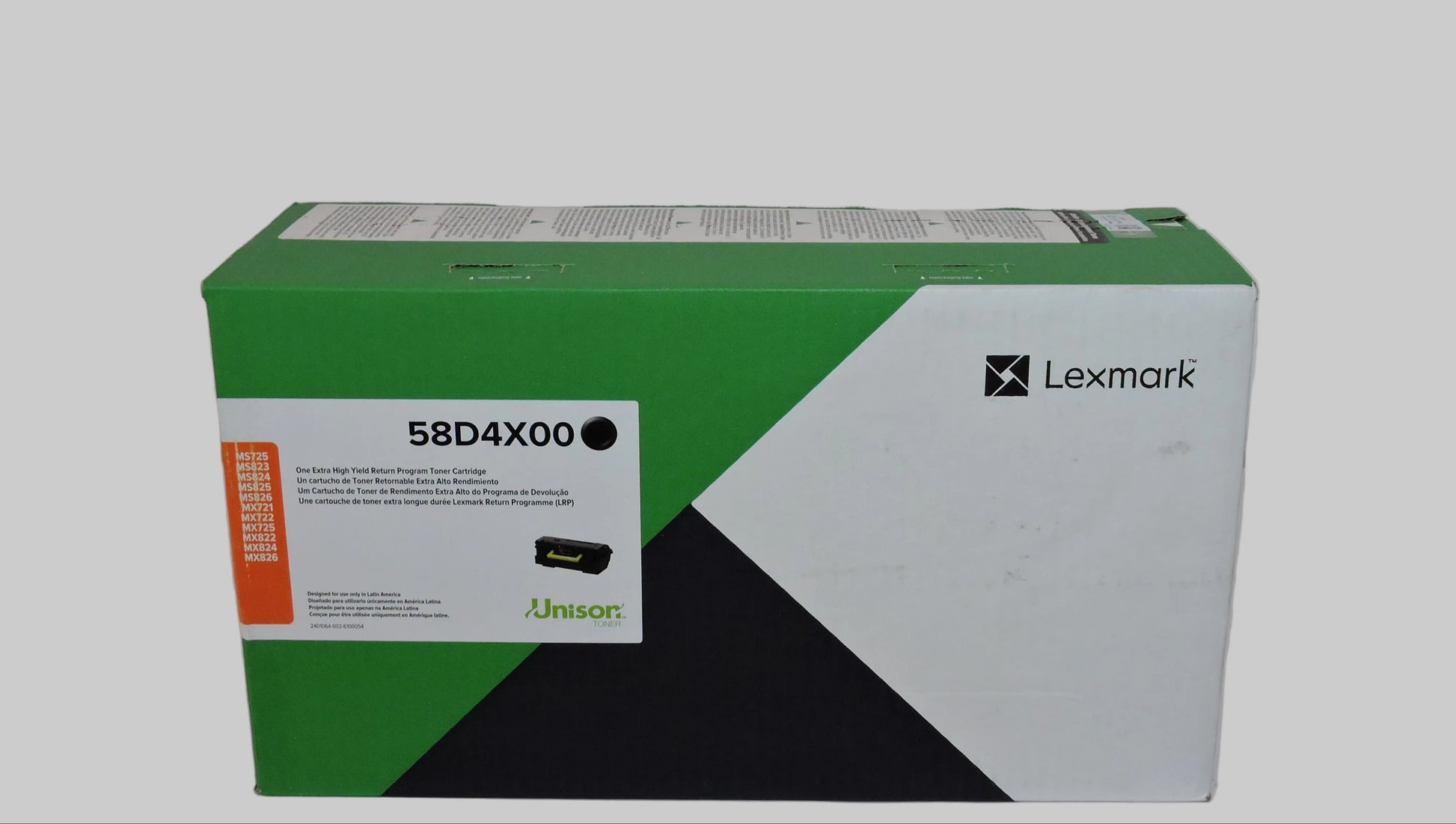 Cartucho de Tóner Negro Original Lexmark 58D4X00