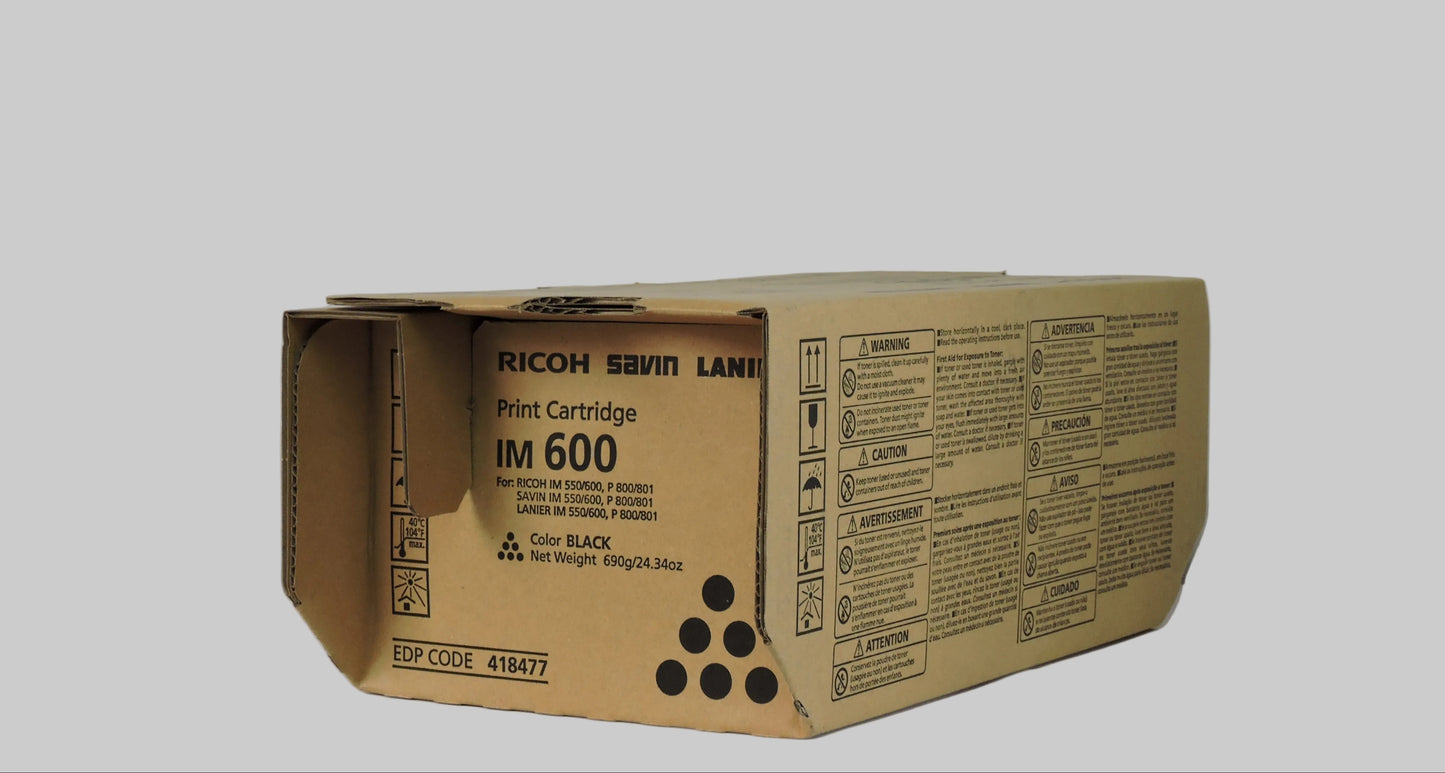 Cartucho de Tóner Negro Original Ricoh IM 600 (SKU 418477)
