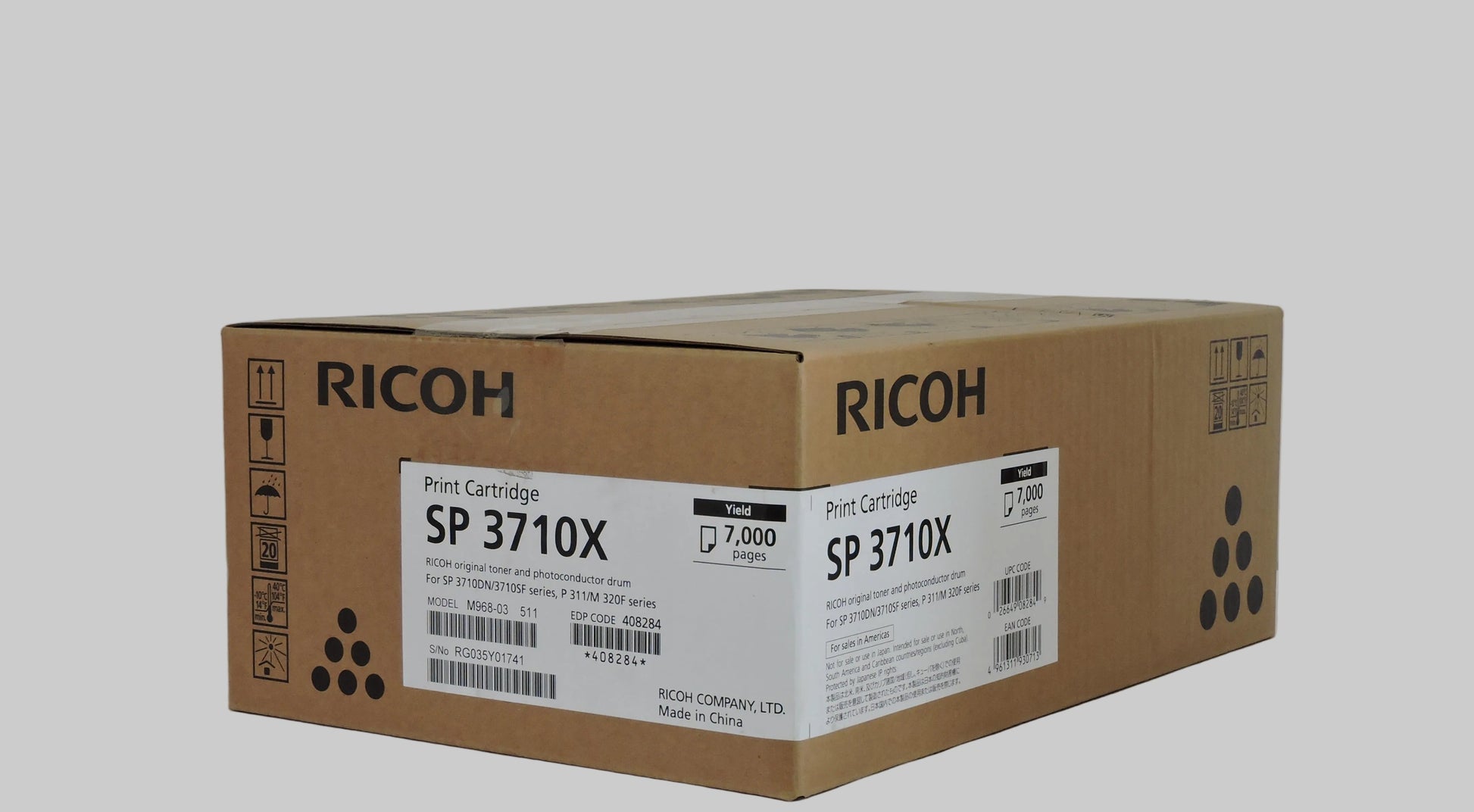 Cartucho de Tóner Negro Original Ricoh SP 3710X (SKU 408284)