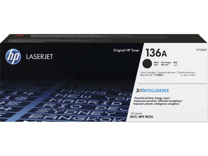 Cartucho de tóner LaserJet original HP 136A negro (W1360A)