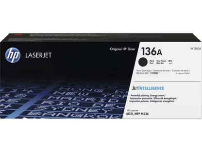 Cartucho de tóner LaserJet original HP 136A negro (W1360A)