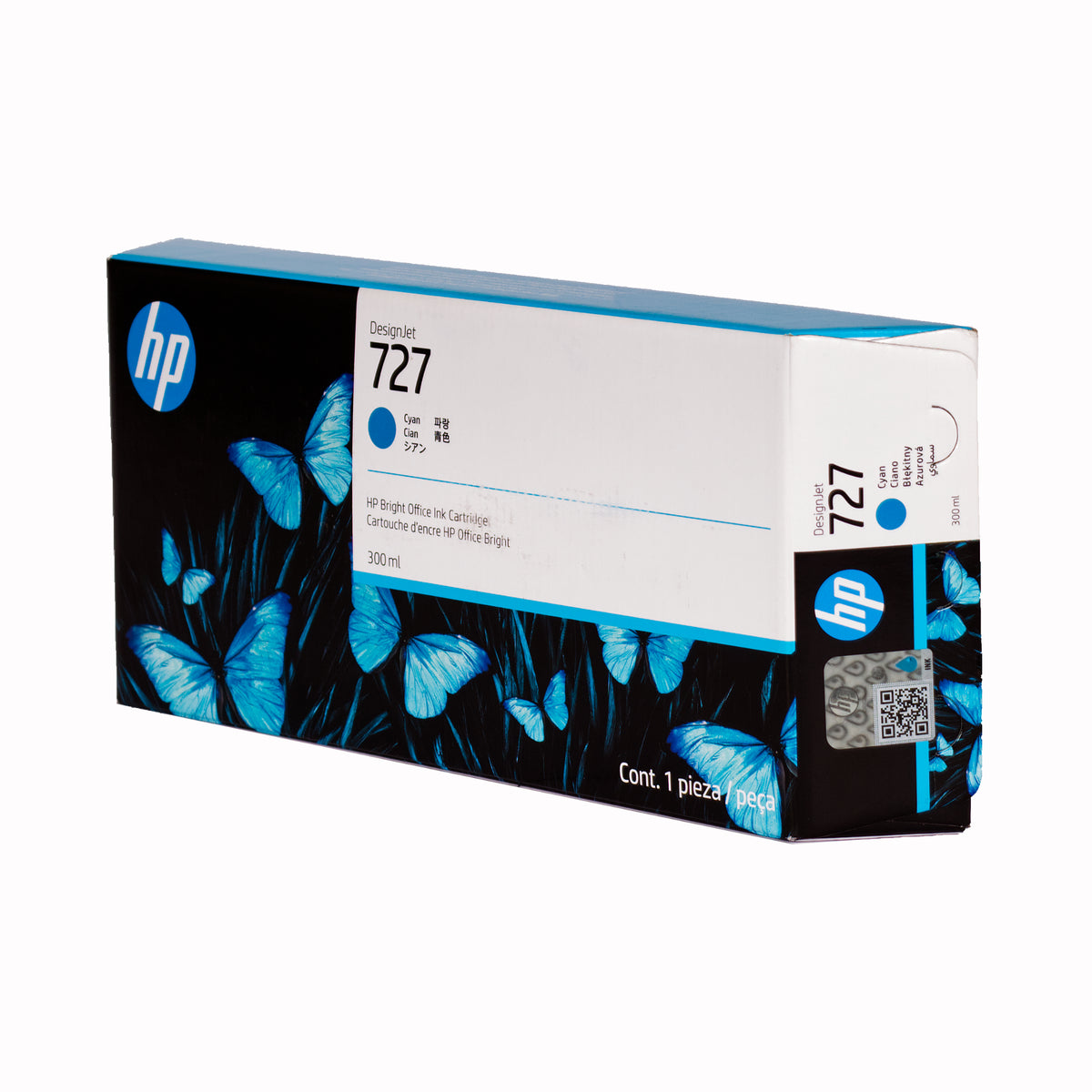 Cartucho de Tinta Cian Original HP 727 (SKU F9J76A)
