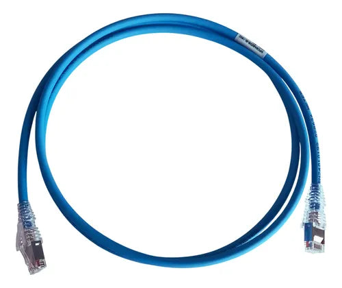 Cable de Red Patch Cord Cat 6A Blindado LSZH Azul 3m (SKU NPC6ASZDB-BL003M)