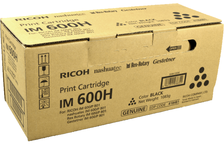 Unidad de Cilindro Original Ricoh P 800 / P 801 / IM 550F / IM 600SRF (418481)