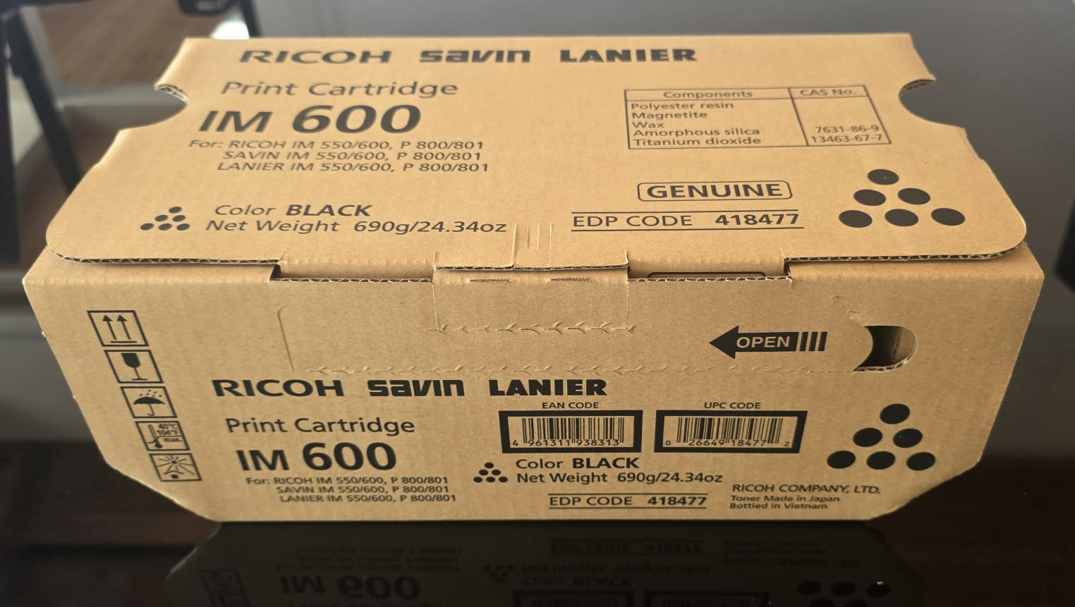 Cartucho de Tóner Negro Original Ricoh IM 600 (SKU 418477)