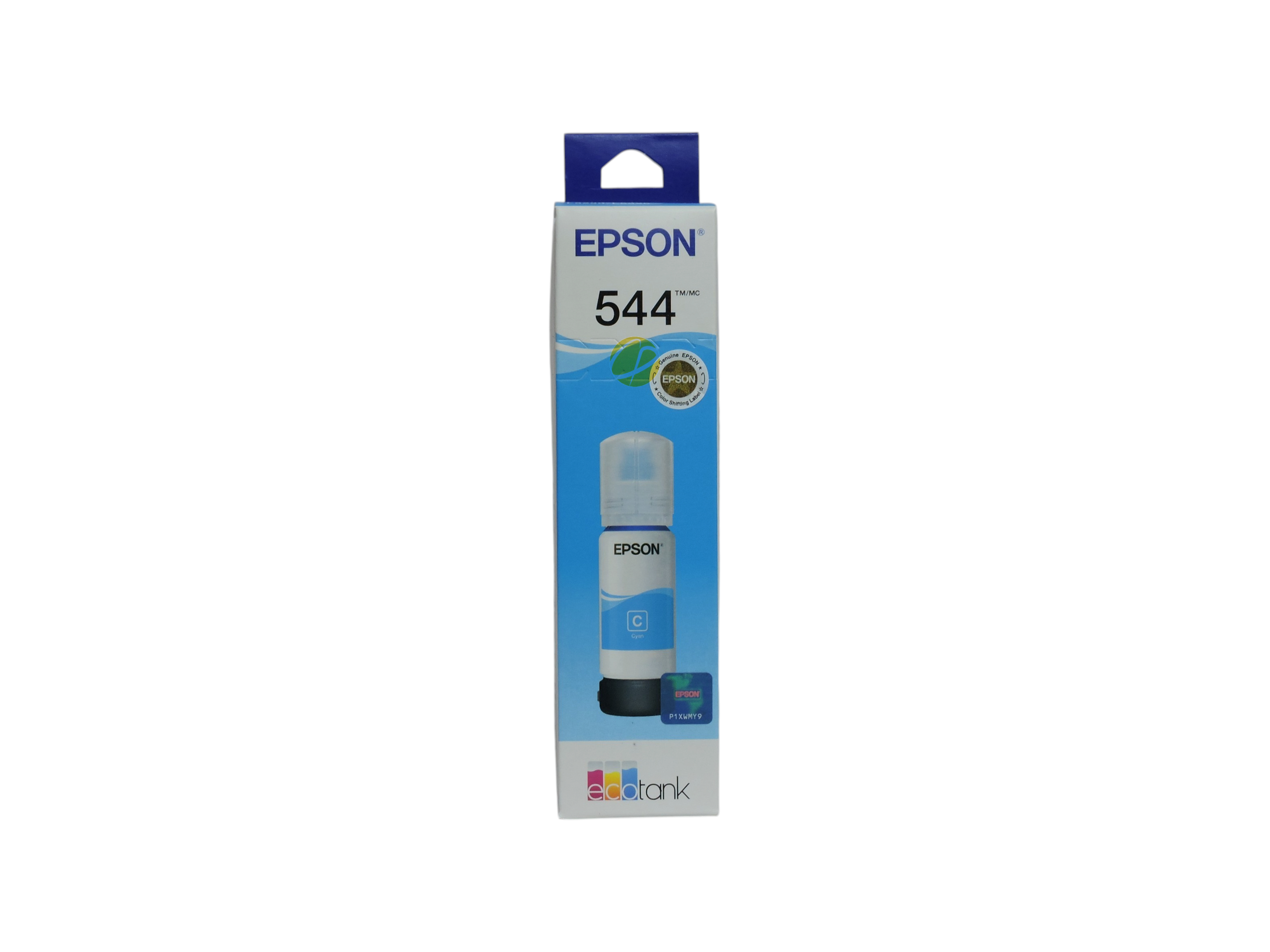 Botella de tinta cian original Epson T544 para impresoras EcoTank en caja de Compras Perfectas