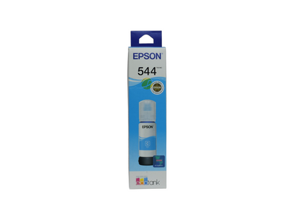 Botella de tinta cian original Epson T544 para impresoras EcoTank en caja de Compras Perfectas