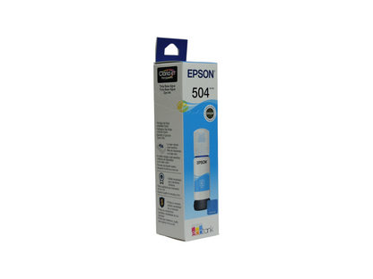 Botella de tinta cyan original Epson T504 para impresoras EcoTank de Compras Perfectas con sistema de llenado Ecofit