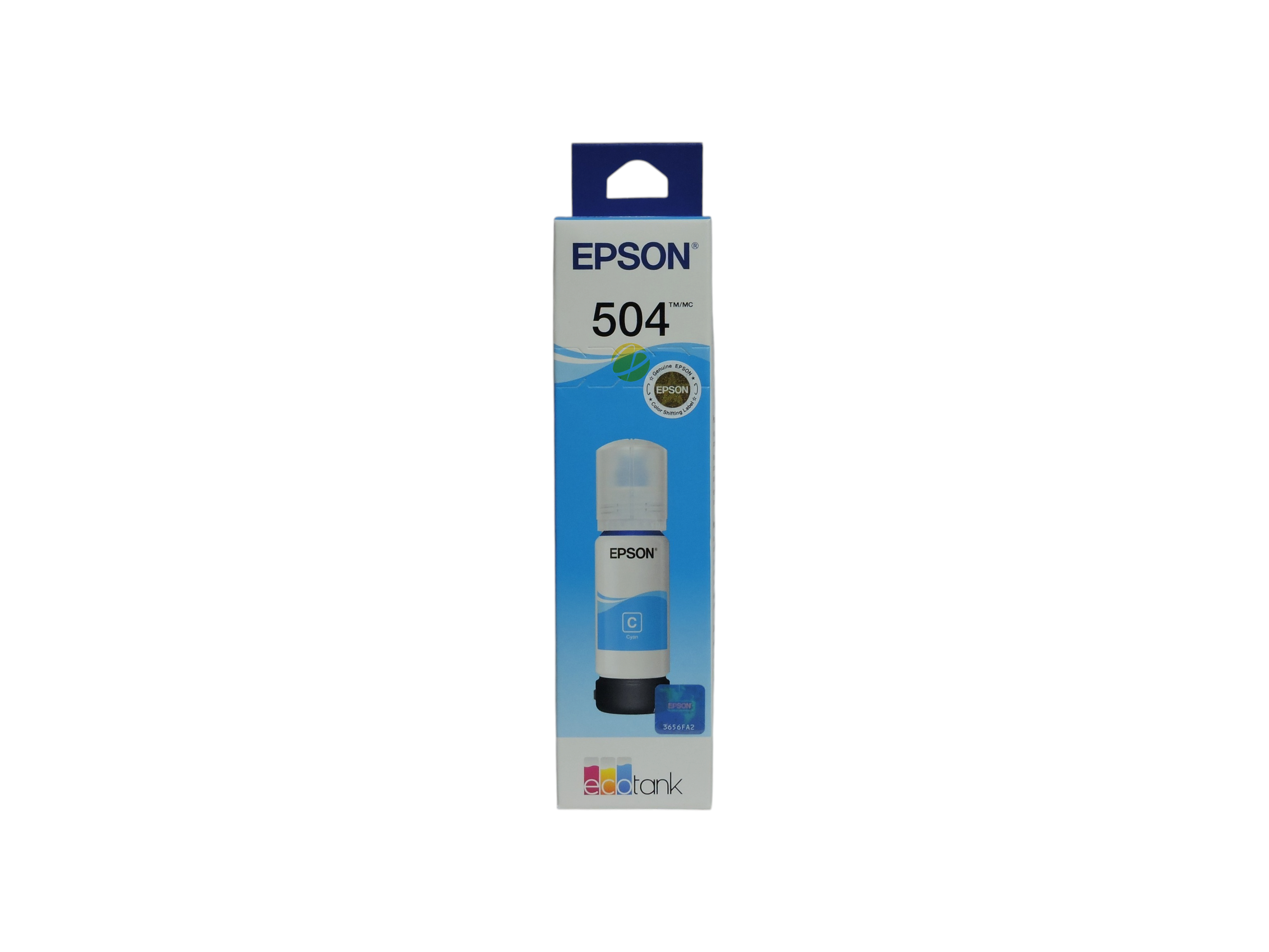 Botella de tinta cyan original Epson T504 para impresoras EcoTank de Compras Perfectas con sistema de llenado Ecofit