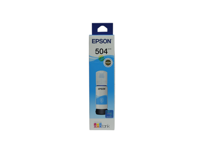 Botella de tinta cyan original Epson T504 para impresoras EcoTank de Compras Perfectas con sistema de llenado Ecofit