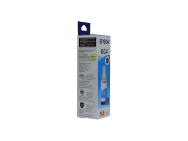Botella de tinta cyan original Epson T664 para impresoras EcoTank de Compras Perfectas en su caja de empaque