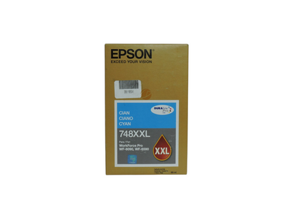 Botella de tinta cyan original Epson T748XXL de Compras Perfectas para impresoras WorkForce Pro de alto rendimiento