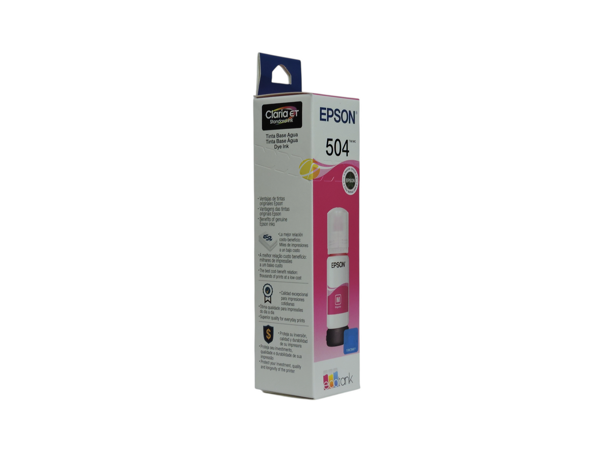 Botella de tinta magenta original Epson T504 para impresoras EcoTank de Compras Perfectas