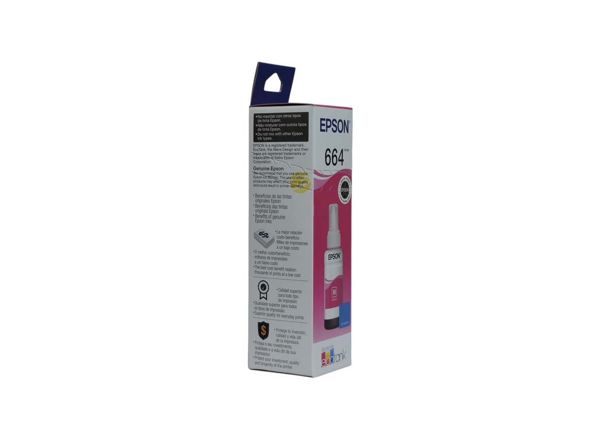Botella de tinta magenta original Epson T664 para impresoras EcoTank de Compras Perfectas