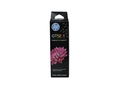 Botella de tinta magenta original HP GT52 de 70 ml para impresoras HP Ink Tank, vendida por Compras Perfectas.