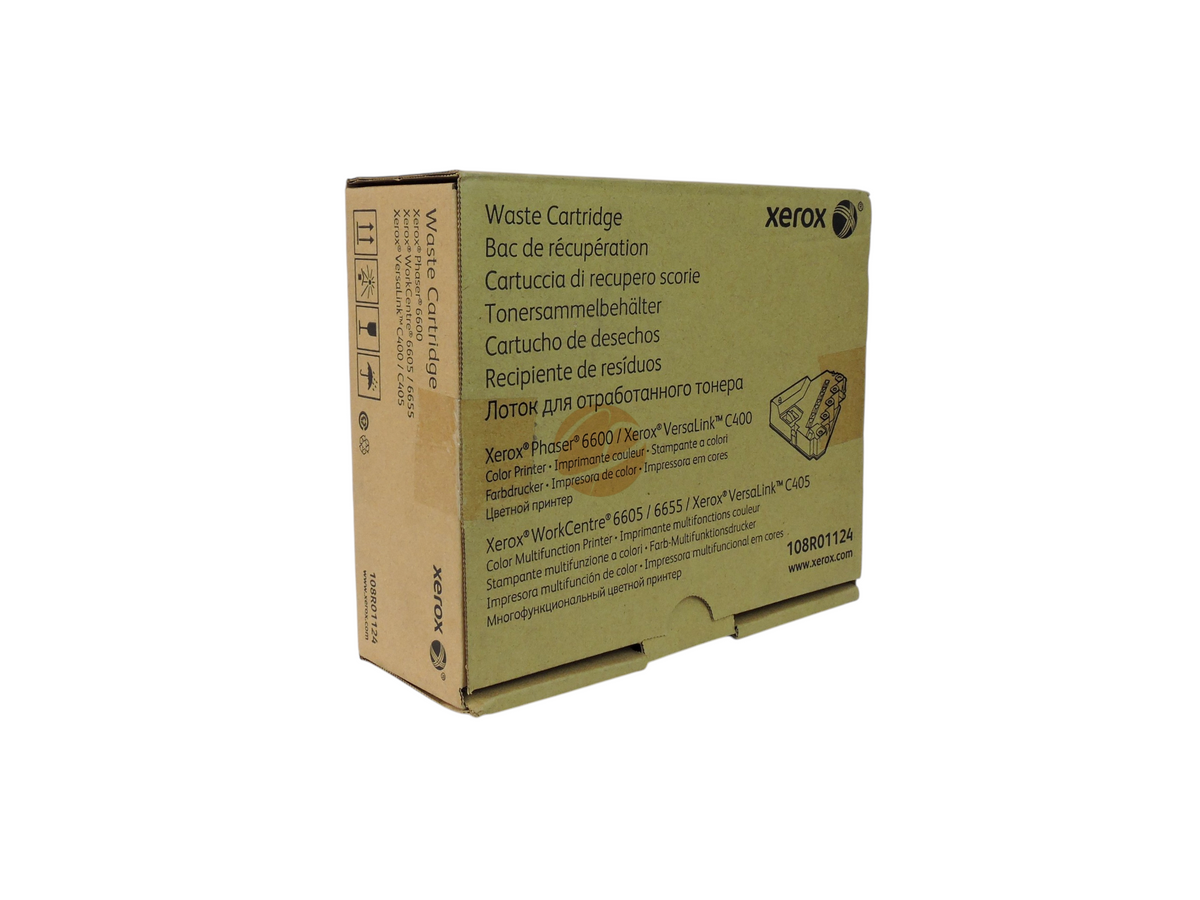 Caja de cartón del depósito de tóner residual original Xerox 108R01124 de Compras Perfectas para impresoras láser