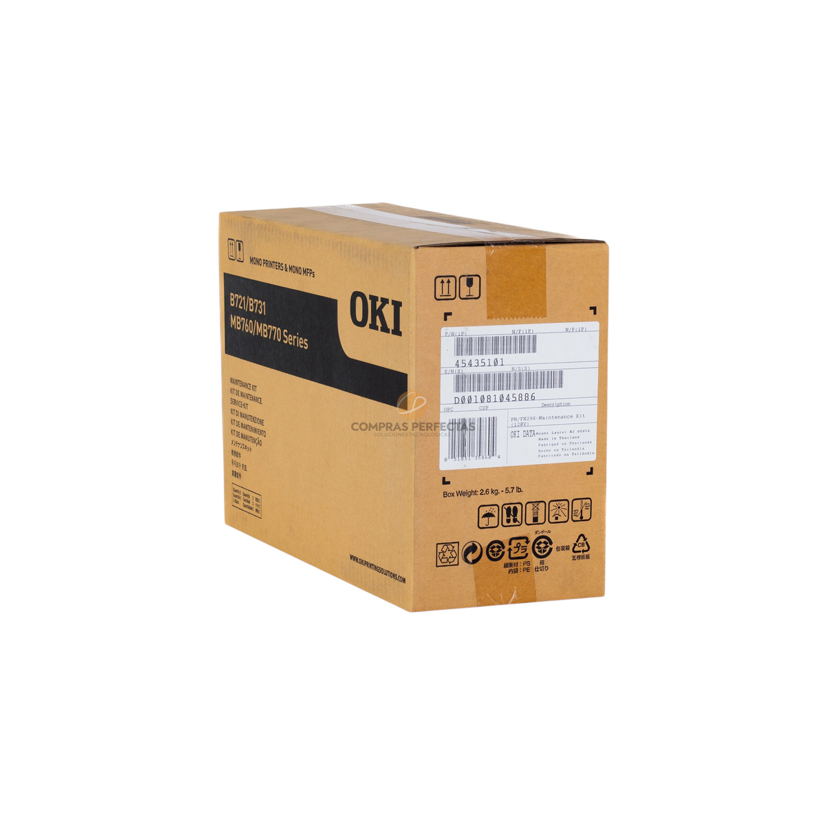 Kit de mantenimiento de fusor original Okidata 45435101 en caja de cartón de Compras Perfectas