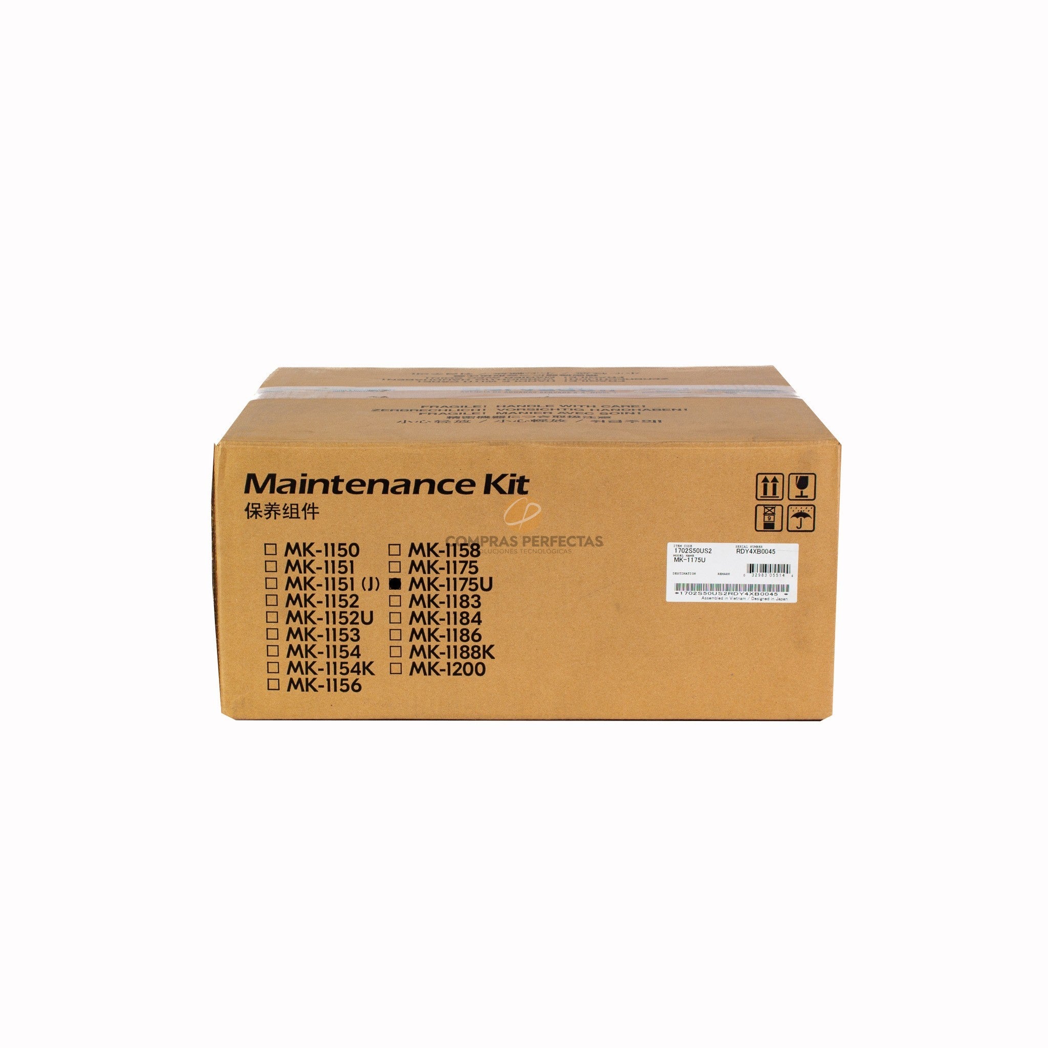 Caja de cartón del kit de mantenimiento original Kyocera MK-1175 de Compras Perfectas para impresoras láser