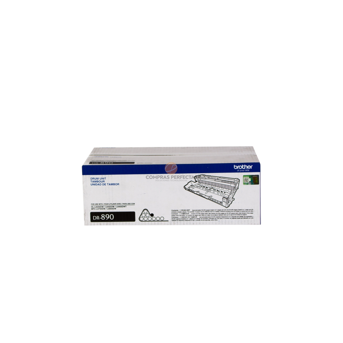 Caja de unidad de tambor original Brother DR-890 para impresoras láser monocromáticas de Compras Perfectas