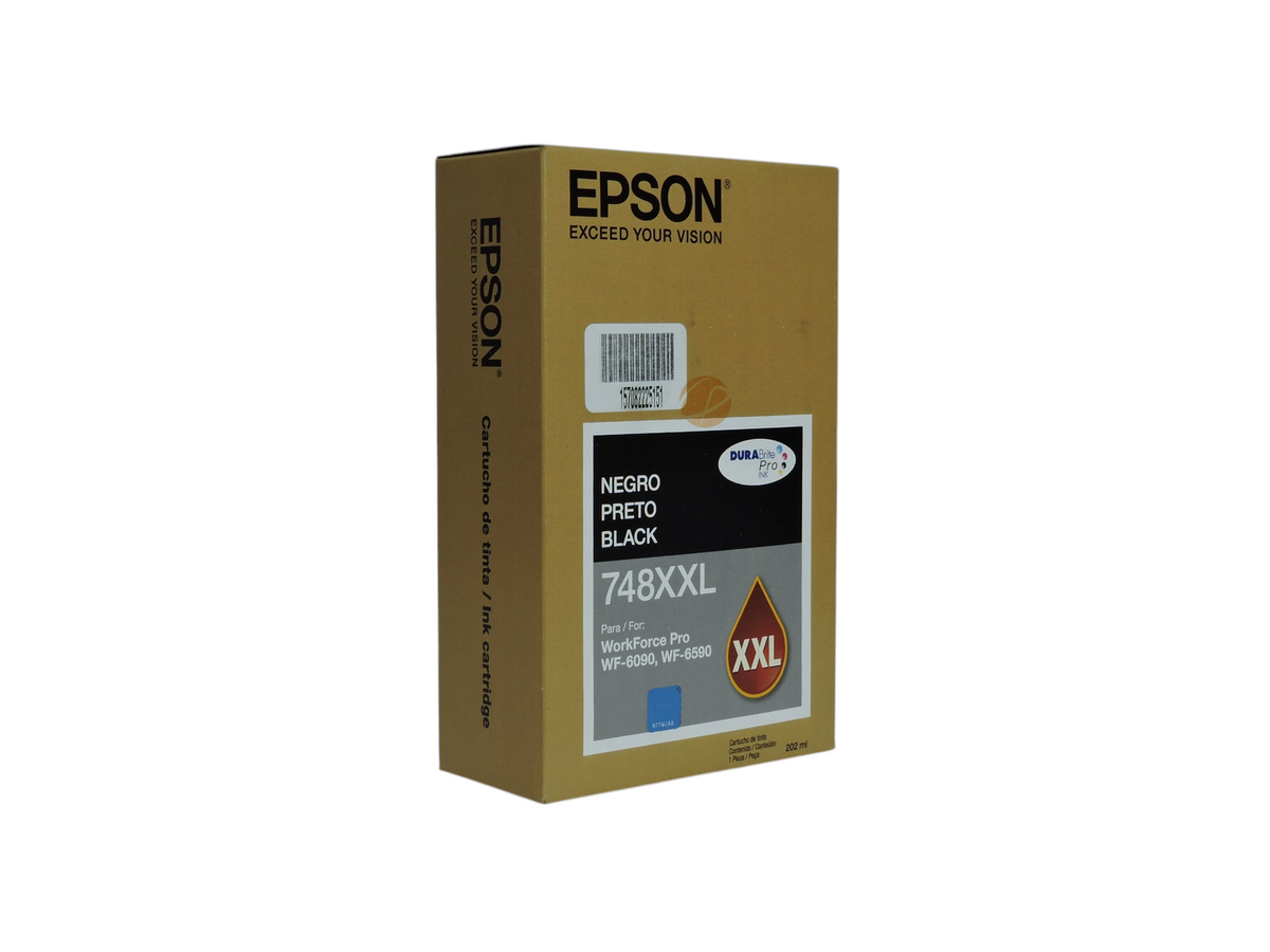 Caja de tinta negra original Epson T748XXL de Compras Perfectas para impresoras WorkForce Pro de alto rendimiento