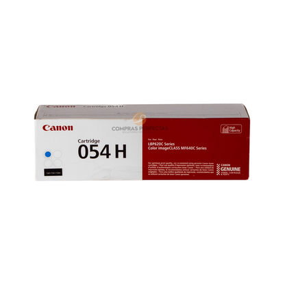 Cartucho de tóner cian original Canon 054H de alta capacidad para impresoras láser de Compras Perfectas