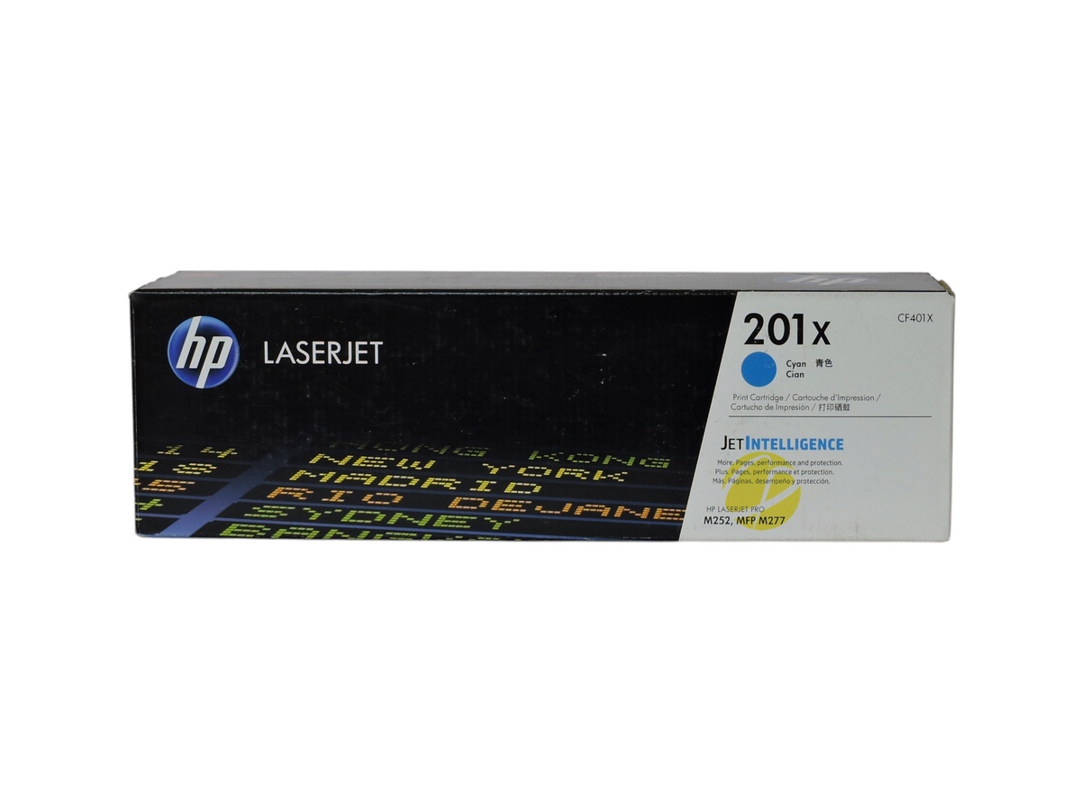 Cartucho de tóner cian original HP 201X de Compras Perfectas para impresoras LaserJet Pro con tecnología JetIntelligence