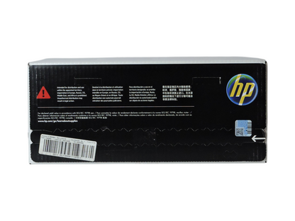 Caja de cartucho de tóner cian original HP 657X de Compras Perfectas con información de seguridad y marca HP