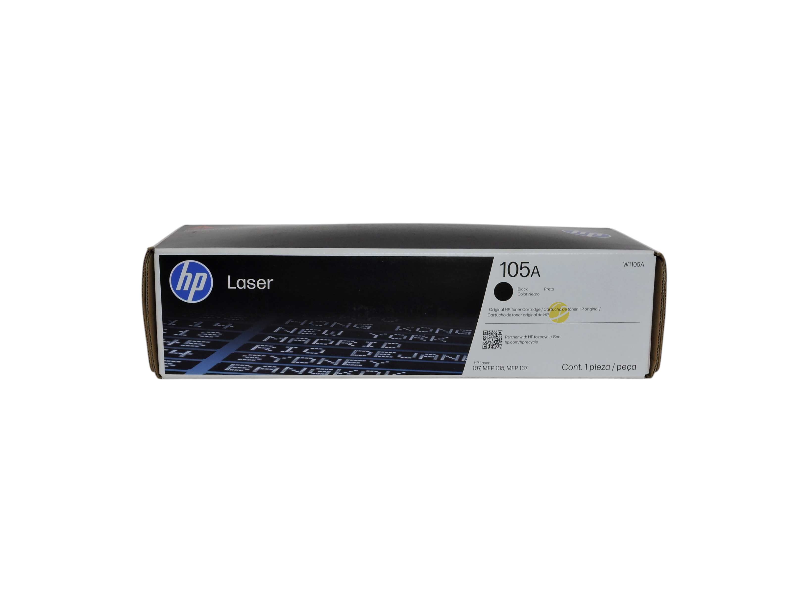 Cartucho de tóner negro original HP 105A para impresoras láser, disponible en Compras Perfectas