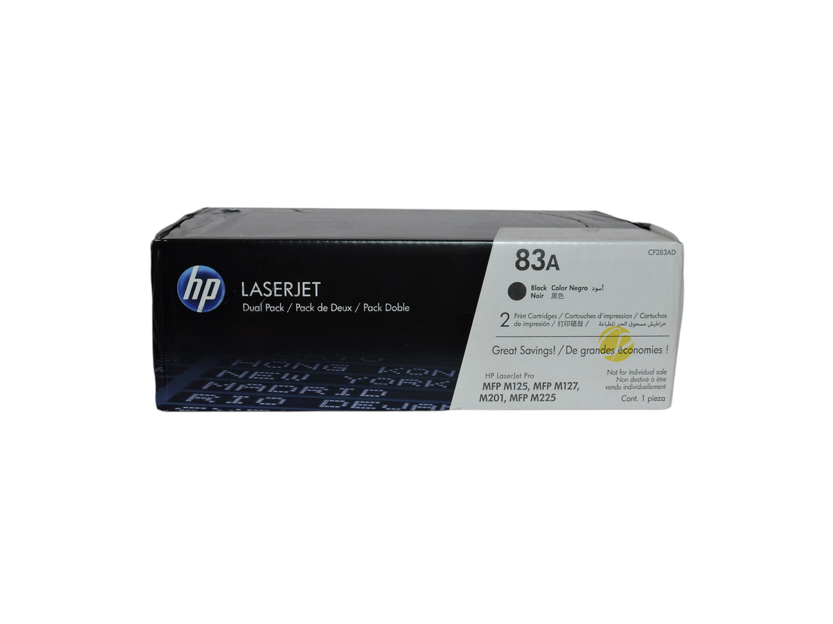 Pack doble de cartuchos de tóner negro original HP 83A para impresoras LaserJet de Compras Perfectas