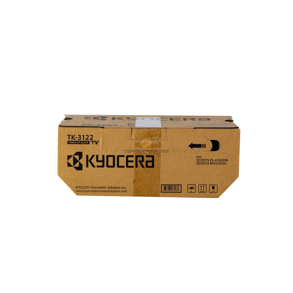 Cartucho de tóner negro original Kyocera TK-3122 en su caja de cartón de la tienda Compras Perfectas