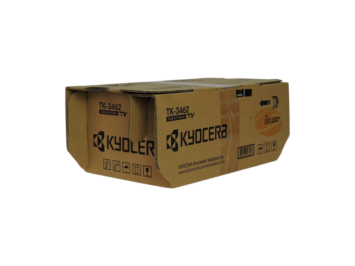 Cartucho de tóner negro original Kyocera TK-3462 en su caja de cartón de Compras Perfectas