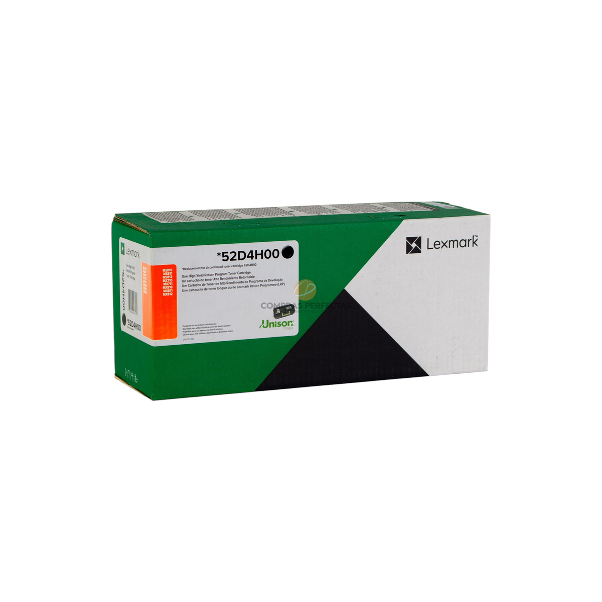 Cartucho de tóner negro original Lexmark 52D4H00 de alto rendimiento para impresoras láser monocromáticas